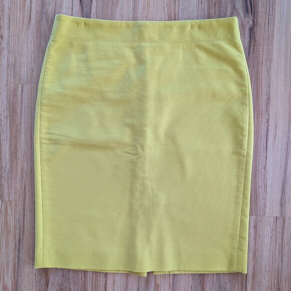 J. Crew No. 2 Pencil Mini Skirt, Vibrant Yellow Green Size 8 - Picture 1 of 5